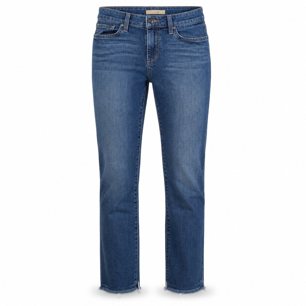 Joe's Jeans Callie Cropped Women 27 Blue High Rise Raw Hem Straight THQC415919